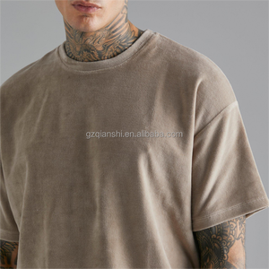 เสื้อยืดผ้าฝ้ายหนานุ่มแบบเรียบง่ายสำหรับผู้ชาย เสื้อยืดสีขาวคุณภาพสูงแบบยูนิเซ็กซ์ เสื้อยืดโอเวอร์ไซส์ทรงบ็อกซี่แบบครอป - Product Image 3
