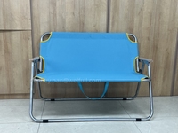 Chaise double pliante en acier haute teneur en carbone à grain de bois, portable, pour camping, plage, pique-nique, jardin, mobilier de loisirs