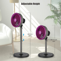 Vente directe d'usine 10 pouces 5 pales 3 vitesses Turbo Force ventilateur sur pied avec inclinaison et hauteur réglables pour un flux d'air personnalisé