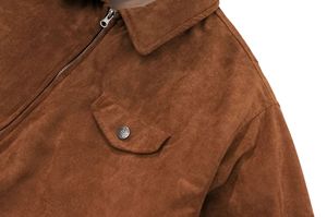 Chaqueta informal abotonada para exteriores, chaquetas personalizadas con logotipo, chaqueta de cuero de ante para hombre - Product Image 5