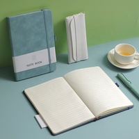 Günstiger individuelles A5-Hardcover rosa PU-Leder-Staffeluft-Notizbuch individuelles Logo täglicher Planer Tagebuch elastisches Band schreiben Notizbuch