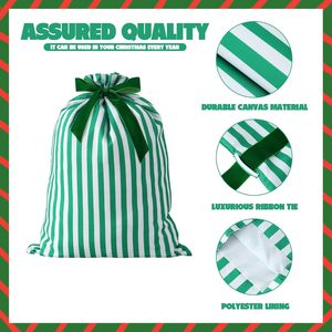 Wholesale Christmas Gift Bag Gingham Canvas Fabric Sublimation Santa Sack for Kids Candy Bags 50x70cm Reusable Moisture Proof - Product Image 3