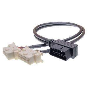 Divisor de Cable OBD2 de ángulo recto, divisor macho de 16 pines a <span class=keywords><strong>2</strong></span> hembra, Cable de extensión OEM - Product Image 2