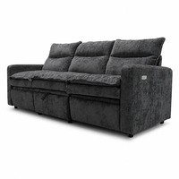Canapé inclinable électrique moderne carré 3 places avec ports de charge USB et rangement extensible pour salon et école