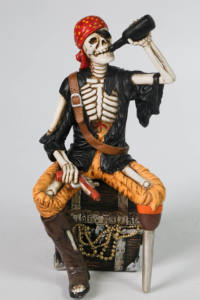 Figura de Gnomo Pirata con Cofre <span class=keywords><strong>del</strong></span> <span class=keywords><strong>Tesoro</strong></span> de Resina para Decoración de Halloween y Cuarto de Hombre - Product Image 6