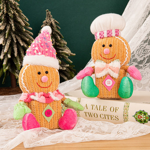 2025 Glowing Christmas Ornaments Gingerbread Man Knitted 3D Ornaments <b>Cute</b> Gingerbread Man <b>Doll</b> Christmas Gift Party Decorations - Product Image 3