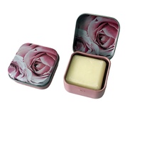 Portable personnalisé impression offset Mini couvercle à charnière carré finition brillante savon boîte cosmétique emballage en fer blanc