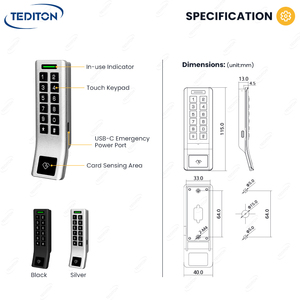 Tediton Bán Buôn Phòng Tập Thể Dục Khóa Phòng Tắm Hơi Bằng Gỗ RFID Thẻ Locker Khóa Keyless Bàn Phím Mật Khẩu Mã Thông Minh Tủ Khóa - Product Image 5