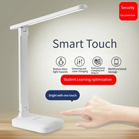 Lampe tactile LED rechargeable, lampe de table LED, lampe de bureau LED, protection des yeux, lampe de bureau