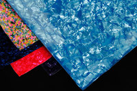 Feuille de plastique en cellulose bleu ciel personnalisée à motif de perle de coquille de 0.17 à 5mm d'épaisseur