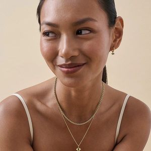 Pendentif en argent sterling 925 Bohème, topaze bleue, mauvais œil, créole - Product Image 5