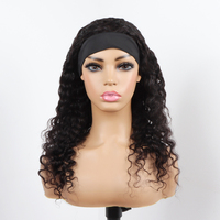 OrientFashion bandeau perruque vague profonde sans colle bandeau de cheveux humains perruque faite à la machine sans dentelle perruque de cheveux humains avec bandeau