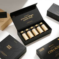Boîte-cadeau de luxe personnalisée haut de gamme pour collagène et peptides, avec finition bronzante, boîtes rigides pour usage médical