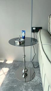 Lado de sofá de acero inoxidable de estilo antiguo, cabeza de mesa de centro pequeña, esquina de cristal Simple moderna francesa, Red de mesa redonda - Product Image 4