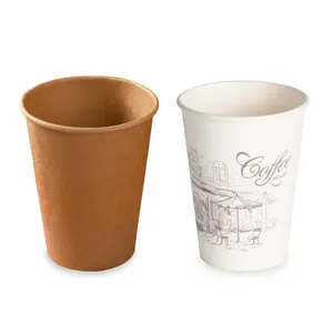 Tazza di carta da caffè eco-friendly di alta qualità stampata personalizzata 7 Oz 8 Oz 12 Oz caffè tazza Latte a parete singola