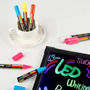 Kit de 8 couleurs de stylo marqueur Bee King, pointe 8mm, panneau de lampe, stylo publicitaire électronique, stylo <span class=keywords><strong>graffiti</strong></span> effaçable en gros - Product Image 5
