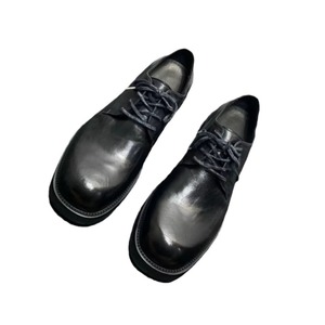Zapatos Oxford de Cuero Negro con Punta Redonda, Cordones y Suela de Goma, Calzado Casual para Hombre para Todas las Temporadas - Product Image 3