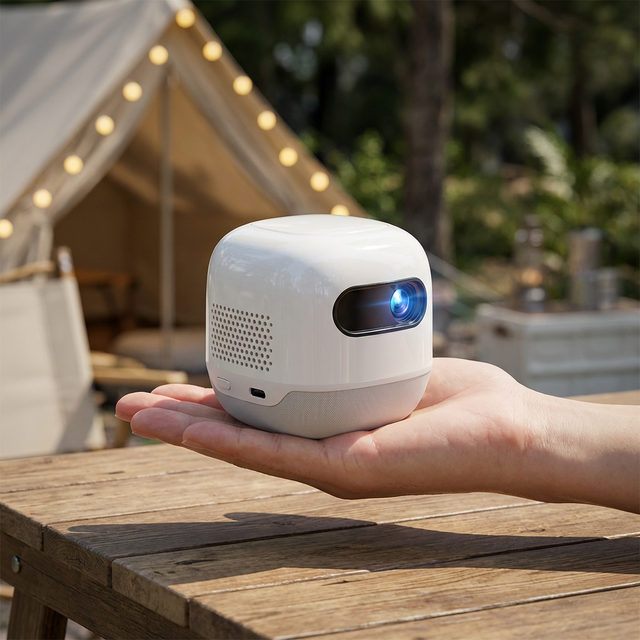 Portable Mini 4K Smart Projector 5G for 200" 3D Auto Focus Short Throw Rechargeable 2 Hours Battery Home Outdoor Android