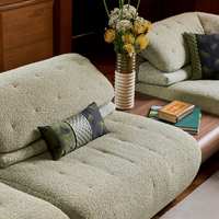 Canapé d'angle modulable de luxe 6 places en forme de L, style moderne, en tissu bouclé, inspiré des villas italiennes, pour la maison
