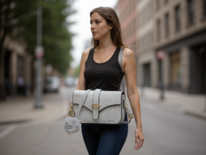 Sac bandoulière pour femme en microfibre, cuir synthétique, couleur unie, décoration à pompon, toutes saisons - Product Image 2