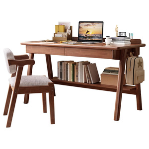 Scrivania in Legno Massello Stile Nordico per Soggiorno, Camera da Letto, Studio, Ufficio Moderno e Semplice, Scrivania per Computer in Stile Giapponese - Product Image 5