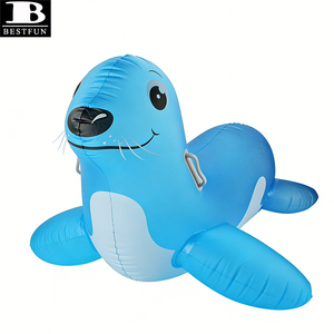 Bouée gonflable géante en vinyle robuste <span class=keywords><strong>avec</strong></span> poignées, pour enfants, en forme d'animal, pour jeux aquatiques estivaux - Product Image 5