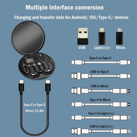 Gamegaga 60W Kabel Data Pengisian Cepat Multifungsi Set Kotak Penyimpanan Kartu Konverter Multi-Tipe USB Tipe-C untuk Ponsel