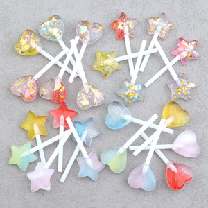 Nouveauté : Sucettes en résine colorées et scintillantes en forme de cœur, très demandées pour la création artisanale, le scrapbooking et les accessoires de bijoux DIY - Product Image 3