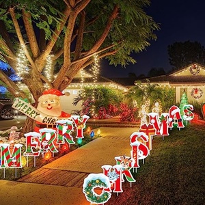 Christmas Yard <b>Decorations</b> Outdoor Yard Sign with Stakes Waterproof Outdoor Tree <b>Snowflake</b> <b>Decoration</b> for Holiday - Product Image 2