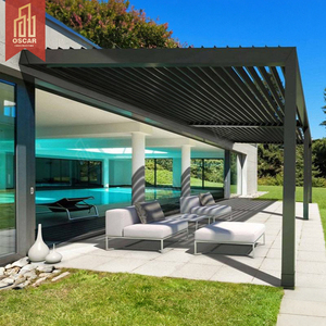 Oscaracso Pérgola Retráctil Pérgola Eléctrica de Aluminio con Sistema de Toldo Montado en Pared <span class=keywords><strong>Metal</strong></span> - Product Image 4