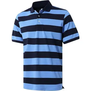 Ücretsiz örnek özel erkekler çizgili Polo tişört gevşek Fit uzun kollu Rugby forması Polo tişörtleri