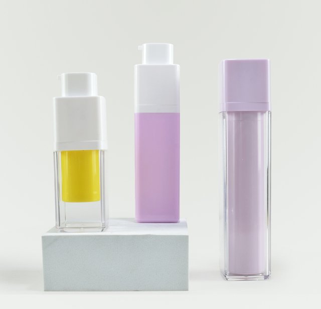 Factory Luxury Custom Printing Color Cosmetic Rotate Twist up Bottle Cream Lotion Plastic Airless Pump Bottle 15ml 30ml 50ml