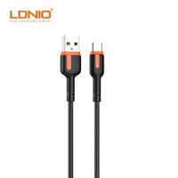 Kabel Data USB LDNIO LS531  PP Yarn Braided untuk Ponsel, Micro Type C, Pengisian Cepat 1m, Kabel Data Pengisian Cepat