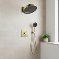 Système de douche pluie or brossé 3 fonctions, ensemble de pommeaux de douche en laiton
