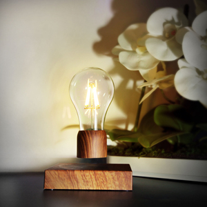 Bombilla Maglev de Madera de <span class=keywords><strong>Caoba</strong></span> con Ángulo Plano, Inalámbrica, Luz Nocturna, Decoración de Escritorio, Decoración de Dormitorio y Oficina, Regalo - Product Image 4