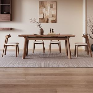 Tavolo <span class=keywords><strong>da</strong></span> Pranzo Rettangolare Moderno di Lusso in Legno Massello Stile Nordico con Set di 4-6 Sedie - Arredamento Classico per <span class=keywords><strong>Cucina</strong></span> e Sala <span class=keywords><strong>da</strong></span> Pranzo - Offerta Imperdibile - Product Image 3