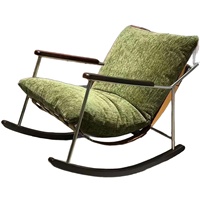 Fauteuil inclinable à bascule pour adultes - Canapé de loisirs individuel moderne avec structure métallique et tissu pour balcon et chambre à coucher - Détente de luxe