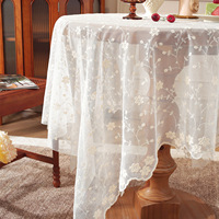 Nappe ronde en polyester de style pastoral français, nappe en tulle européenne haut de gamme