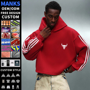 Felpa con Cappuccio da <span class=keywords><strong>Uomo</strong></span> Streetwear Personalizzata con Logo, Vestibilità Ampia, Stampa Vintage, Design Pesante, del Produttore Fornitore - Product Image 3