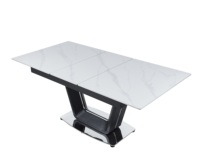 Table à manger extensible rectangulaire moderne de luxe avec plateau en marbre et pieds en métal pour 10 personnes, pour la maison et l'hôtellerie, meubles de salle à manger