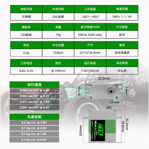 Ptk 9495mg <b>D</b> Digital Servo 25 Lipo Ready For Rc Airplane <b>Model</b> With Metal Housing And Accessories - Product Image 3