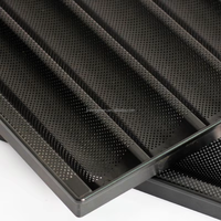 Moule à pain et à baguette en alliage d'aluminium antiadhésif avec plateau perforé noir 400x600mm pour usage commercial