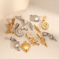 24k or DIY breloques étanches Fortune Cookie pendentif en acier inoxydable plage Bikini maillots de bain breloques pour la fabrication de bijoux en gros
