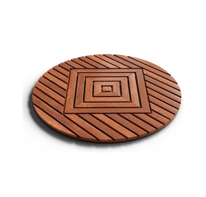 Tapis de bain en teck personnalisé et tapis de douche en bambou - Tapis de salle de bain en bois antidérapants et imperméables pour spa, sauna, camping-car et bord de piscine - Product Image 1