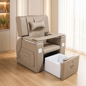 Juego de Sillones Reclinables Ajustables para Pedicura con Bañera de Hidromasaje, Masaje de Pies y Drenaje sin Tuberías para Salón de Uñas - Product Image 1