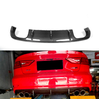 Diffuseur de pare-chocs arrière noir en Fiber de carbone pour Audi A3 S3 4 portes uniquement 2014