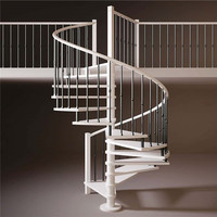 Escalier en colimaçon extérieur moderne 2026 résistant aux intempéries, design blanc
