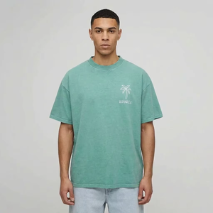 T-shirt unisexe en coton coupe décontractée avec motif graphique <span class=keywords><strong>de</strong></span> cocotier style line art minimaliste estival, idéal <span class=keywords><strong>pour</strong></span> les vacances à la plage - Product Image 2