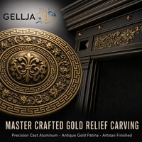 Porte d'entrée double en acier inoxydable de luxe GELLJA avec médaillon en bronze, certifiée CE pour villa