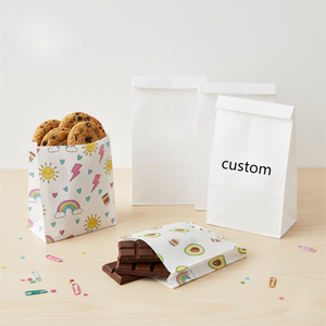 Bolsas de Papel para Panadería, Galletas, Bocadillos y Papas Fritas, con Logotipo Personalizado, Blancas, Resistentes a la Grasa, Recubiertas con Cera de Grado Alimenticio - Product Image 6